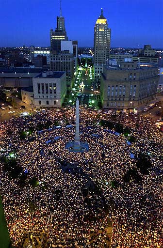 candlelight memorial service for victims of sept 11 (9-11), buffalo ny