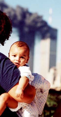 child and smoking world trade center on Sept 11 (9-11)